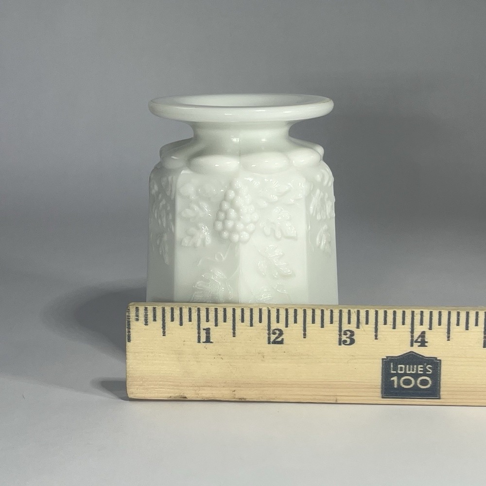 Vintage Westmoreland Milk Glass Open Sugar Bowl Cup Paneled Grape Vine USA PA 4" - Picture 11 of 11